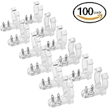 LEDロープライトクリップホルダー – 100個1 / 2インチクリアPVC取り付けクリップ 100 Pack クリア
