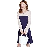 Jocolate(ジョコレート) マタニティ ワンピース 長袖 丸首 ゆったり 着痩せ 授乳口付き 産前 産後 授乳服 妊婦服 マタニティウェア 秋 冬