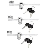 ショーケース用ロック　金属素材　シルバートーン　3個入り