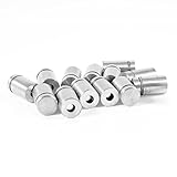 SODIAL(R) ステンレス鋼　広告ネイルスクリューガラススタンドオフ 12 x 20mm 15個