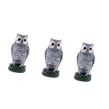 Perfk 3個　プラスチック　庭の装飾　狩猟デコイ　フクロウ　デコイ　かかし　動物