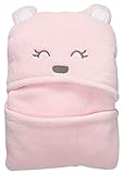 ベビーバスタオル ベビーフード付き ベビーバスローブ ブランケット(ピンク)