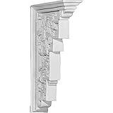 Ekena Millwork COR18X03X12GE 3 1/4-Inch W x 12 1/8-Inch D x 18 1/4-Inch H Genevieve Corbel [並行輸入品]