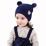 Zhhaijq ベビーハット Baby Kids Cute animal model Warm Earflap Cap Winter Knit Hat Warm Earflap Cap