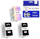 BC-365/366XL 互換インクカートリッジキャノン Canon用 インク 詰め替えインク【 BC-365 BK×2】+【 BC-366XLC×1】PIXUS TS3530 プリンター