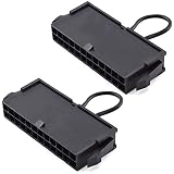 Xiatiaosann 24ピン ATX 電源ジャンパー ブリッジ ツール PSU テスト スターター テスター スタート スイッチ 20/24 ピン コネクタと互換性あり (2個パック)