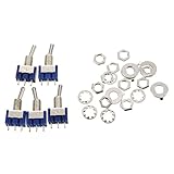 Hommy 5個 AC 3A/250V 6A/125Vオン/オフSPDTミニ2ポジションラッチトグルスイッチ