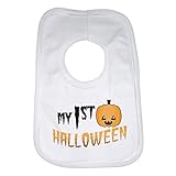 Baby Bib Personalized Graphic Print Design - My 1st Halloween - Unisex (Boys, Girls) - White by 2Per