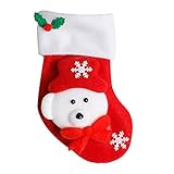 POTOJP ソックス柄 クリスマスツリー ストラップ ナイフ/フォーク/スプーンバッグ 食器カバー キャンディーギフトバッグ カトラリー袋 部屋 壁 ダイニングテーブル (D)