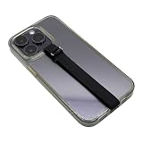 A-CRAFT スマホ バンド 伸縮 シリコン ワイヤレス充電対応 スマホ落下防止バンド ベルト (ブラック)