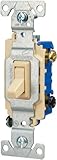 Eaton C1303-7LTV-L 15-Amp, 120-Volt Side and Push Wire Lighted Toggle Switch, Ivory by Eaton