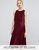 ASOS (エイソス) マタニティ ダブルレイヤー ミディ ワンピース オックスブラッド UK 8 (M) [並行輸入品]
