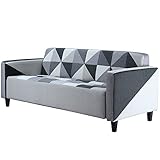 UNE BONNE(ウネボネ) 北欧 モダン 布製 2人掛け リクライニング　ふわふわオシャレ ファブリックソファ モノブラック