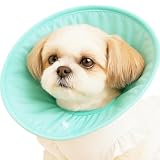 JEWELCAKE エリザベスカラー 犬 猫 ソフト やわらか 軽量 エリカラ 舐め防止 術後ケア クッションタイプ 嫌がらない（Lサイズ/ミント） ストレス軽減 小型犬 中型犬【14年ロングセラー/累計8万枚】