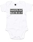 (ギャングスタ　ラップが私にそうさせた。) Gangsta Rap Made Me Do It, プリント　ベビースーツ - 白/黒 0-3 ヶ月