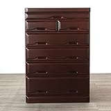 《日本製》60幅 6段 仏壇家具 仏壇台 仏壇チェスト 小物ハイチェスト　ダークブラウン色 (ダークレッド)