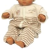 オーガニックコットン100％ ボーダー使い2WAYフィットドレス（ベージュ/サイズ50-60）