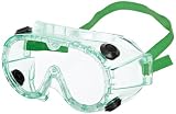 Sellstrom 88200 PVC Indirect Black Vent Chemical Splash Goggle, Green Tinted Body/Clear Lens by Sell