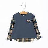 シップス キッズ（SHIPS KIDS） SHIPS KIDS：スウェット×ネルチェックシャツ コンビ トップス（80～90cm）【ブルー/90】