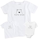 Papa Bear Baby Bear Father & Son Daughterシャツ2パック