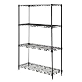 メタルラック オフィス収納 A4ファイルサイズ オフィスストレージシリーズ 4段 幅79.5×奥行29.5×高さ121cm ポール径19mm OSR8012-4 ブラック