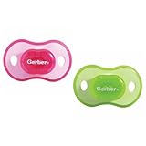 Gerber First Essential Comfort Fit Pacifier 0-6 Months, Green And Pink by Gerber [並行輸入品]