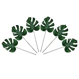 OUNONA 人工観葉植物 モンステラ 葉のみ インテリアグリーン 6本入り