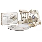 JICOMUS赤ちゃんのおもちゃ 新生児プレイマット ファッションおもちゃ 赤ちゃんのおもちゃ 折りたたみマット ベビーマット 赤ちゃんのおもちゃ 屋内遊び場 知育玩具 ベビージム プレイマット 赤ちゃんの感覚刺激 ベビーシャワーギフト (ベージュ)