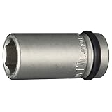 トネ(TONE) インパクト用ロングソケット HP4NV-17L 差込角12.7mm(1/2") 二面幅17mm