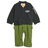カバーオール MA-1風 ベビー 新生児 男の子 ロンパース 赤ちゃん 乳児用 チャコール 80cm