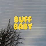 Buff Baby Adventure Cartoonビニールデカール 1.75W X 1.26H Inches イエロー CFGVD234SF