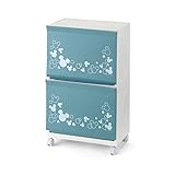 【Disney】ディズニー　ランドリーバスケットワゴン　ミッキーマウス　ブルー　２段