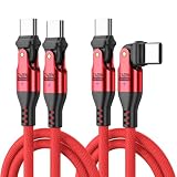 PD 240W USB Type C ケーブル USB-C to USB-C Ｌ字型 540°回転可【1.8M+1.8M】5A急速充電 データ転送可 タイプc 充電ケーブル AndroidなどType-C機種対応 (1.8m*2)