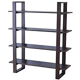 天然木 フリーシェルフ 本棚 書棚 飾り棚 幅120cm ダークブラウン IS-112DB