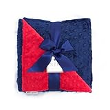 MEG Original Navy Blue & Red Minky Dot Baby Blanket by MEG Original