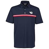 NCAA Dayton Flyers Men 's Whitfield Engineered ChestストライプTシャツ、クラシックネイビー、M