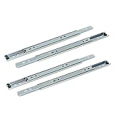 uxcell 引き出しスライド メタル DIYツール シルバートーン スライドレール2段引き 4本入り