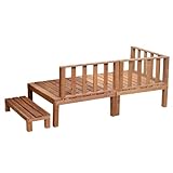 Rocking Table(ロッキングテーブル) 天然木ウッドデッキ 0.5坪 フェンス・ステップ付 ダークブラウン