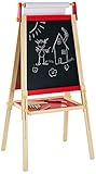 Pinolino 239490 Solid Poplar Wood Art Easel, Ready and Painted Red by Pinolino