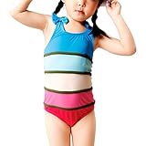 Zhhlinyuan ファッション Baby Girls Swimsuit Colorful Swimwear Racerback Swimming Costume 2-6 years