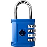 Padlock - 4 Digit Combination Lock for Gym, Sports, School & Employee Locker, Outdoor, Fence, Hasp a