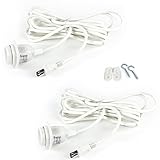 Set of 2 ArtifactDesign Fabric Cord Set 15 Feet Hanging Pendant Light Fixtures , Uses Standard Size 