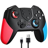 【2025限定 革新ハンドル】Switch2 コントローラー Switch1/2代用 Newluck スイッチ PS4コントローラー 背面ボタン付き 高耐久ボタン マクロ機能 LED RGBライト 重力感応 TURBO連射機能 トライモード接続 800mAh大容量 長時間プレイ対応 ピンホールリセット機能 4階段HD振動 Switch第1/2世代対応 PS3/Android/IOS/PC対応 日本語取扱説明書 レッド/ブルー