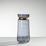Torre & Tagus 902135B Rain Glass Vase, Smoke, Medium [並行輸入品]