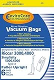 Riccar C13 Type A Vacuum Cleaner Bags for 2000/4000 Series- 12 PACK