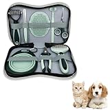 Liroyal 犬 トリミングセット グルーミングセット 8個セット ペットトリミングハサミ 犬用歯ブラシ 猫爪切り 犬爪切り 犬トリミングハサミ ペットブラシ 犬 食器 美容工具 犬・猫 ペット用品