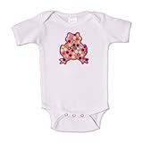 Ambajam White Short Sleeved Snapsuit, Hot Pink Dot Frog, 3-6 Months by Ambajam