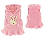 SOPO Girls Cute RabbitフリースパーカーベストPolar Fleeceドレスウエストコート2 – 5歳ピンク カラー: ピンク