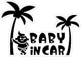 Sticker Shop Haru BABY ＩＮ CAR マグネット 赤ちゃんとヤシの木 21cm ブラック