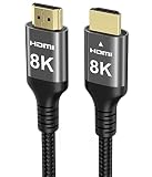 Ubluker 10K 8K 4K HDMIケーブル 48Gbps 8フィート 認定超高速HDMI®ケーブル 4K 240Hz 144Hz 120Hz 8K60Hz 0.01ms HDR10+ eARC HDCP2.3 Netflix Roku TV PC モニター プロジェクター PS5 X-Box